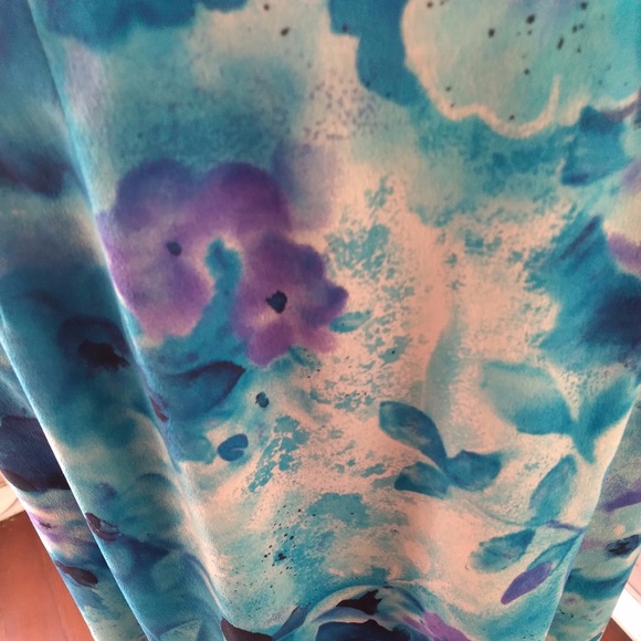 Floral Teal Maxi Skirt - Women - Picture 4 of 5